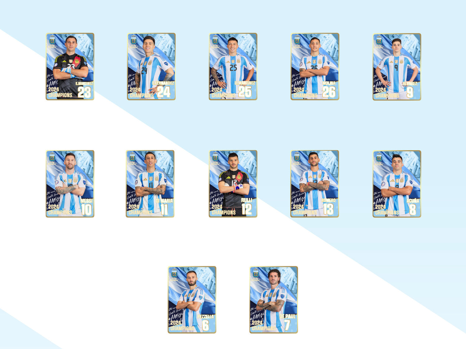 Argentina AFA 2024 Champions Player Card Set